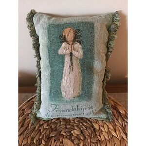 Willow Tree Small Tapestry Pillow, "Friendship Is The Sweetest Gift" Susan Lordi